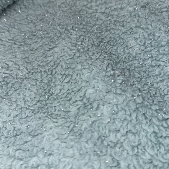 Disney Shimmery Aqua Disneyland Faux Sherpa Spirit Jersey Long Sleeve Sweater - Picture 7 of 9